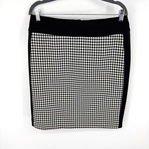 Tahari‎ Houndstooth Pencil Skirt Size 10 Black White